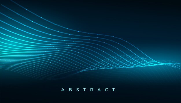 Digital technology blue wave lines background design