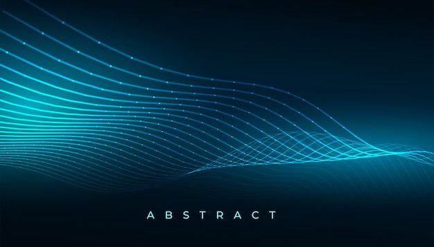 Digital technology blue wave lines background design