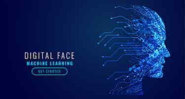 Free vector digital technology face artificial intelligence