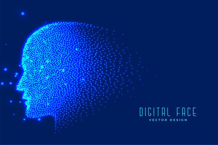 Free Vector digital technology face made with particles