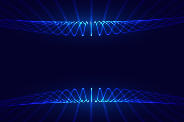 Free Vector digital technology flowing particles mesh background design