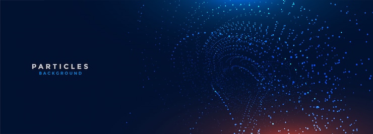 Free Vector digital technology particle wide banner with light effect