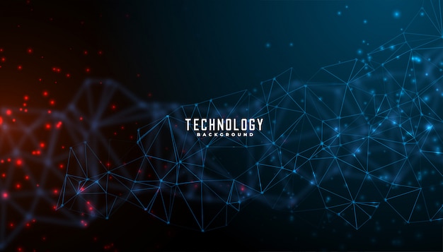 Digital technology and particles mesh background design