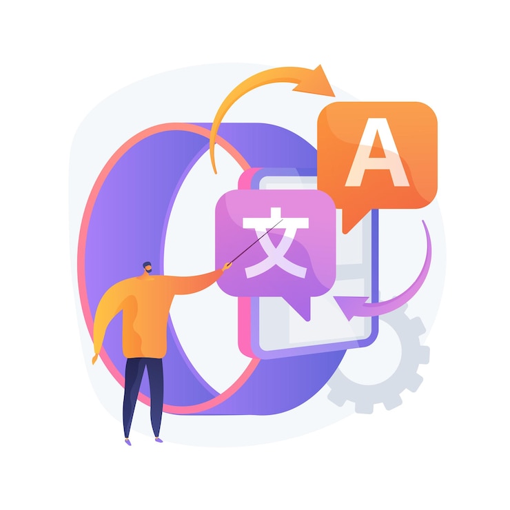 मुफ़्त वेक्टर digital translator abstract concept illustration