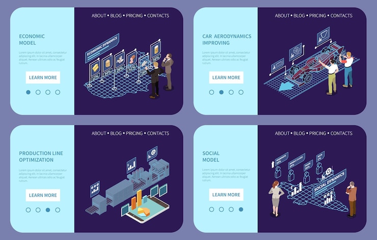 Free Vector digital twin banners
