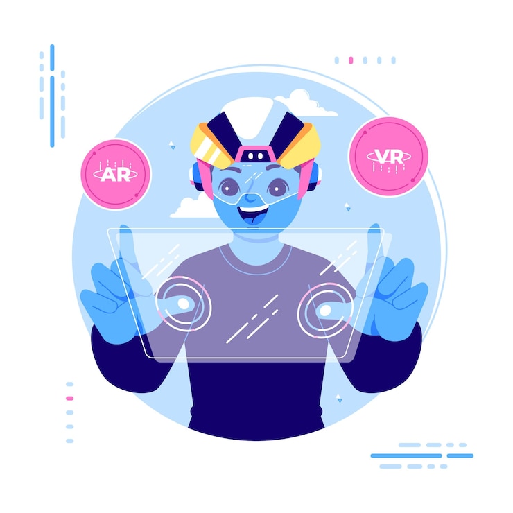 無料Vector デジタル仮想画面の概念図