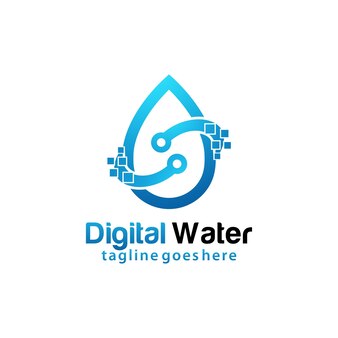 디지털 물 로고 디자인 서식 파일