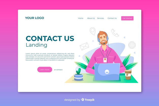 Digital web template landing page