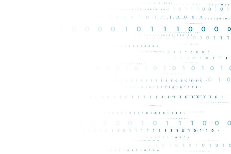 Free Vector digital white background with binary code algorithm numbers