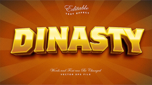 Free vector dinasty gold 3d bold text effect