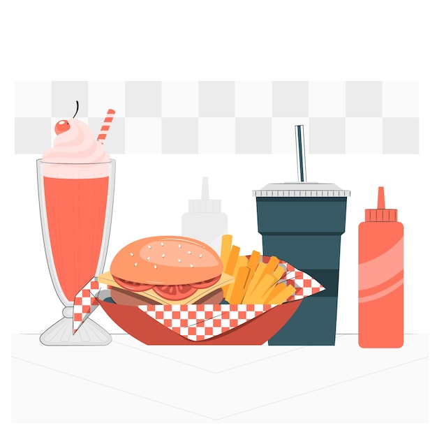 Diner food concept illustration