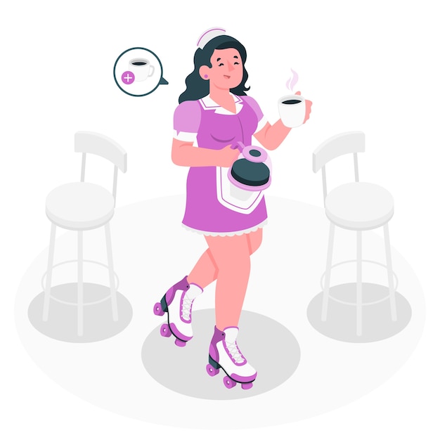 Free vector diner waitress concept illustration