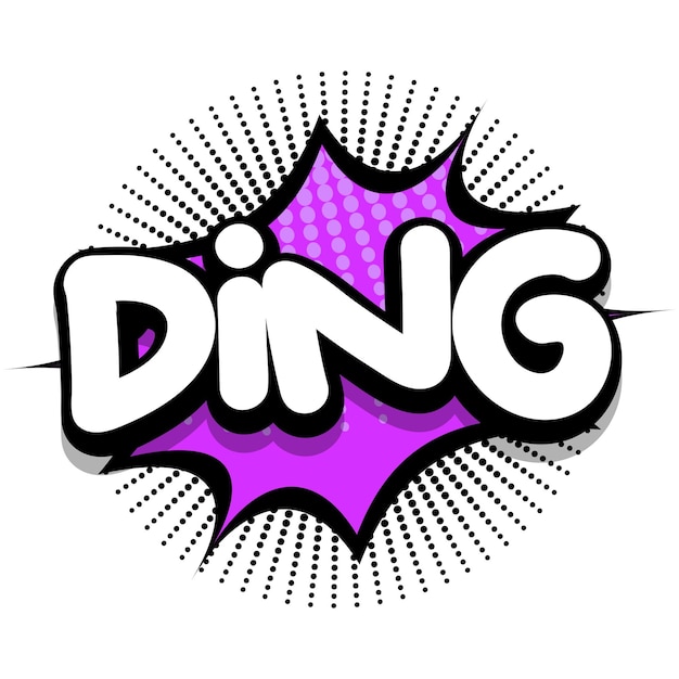 Ding comic book explosion bubble vector illustration