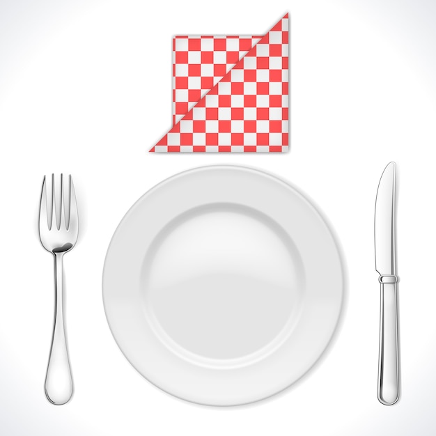 Free vector dinner place setting isolated