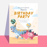 Dinosaur birthday party invitation template