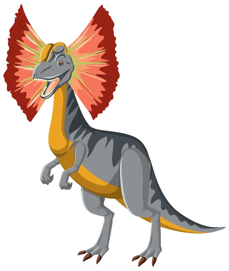 Free Vector a dinosaur dilophosaurus on white background