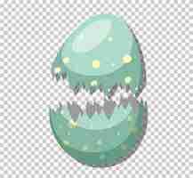 Free vector dinosaur egg cracked in cartoon style