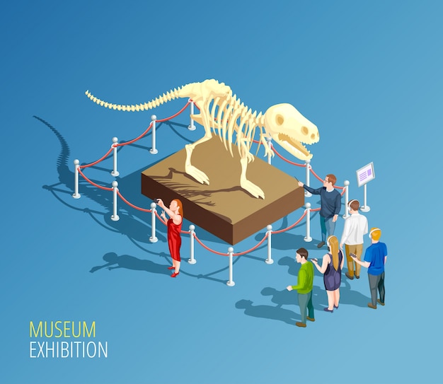 恐竜展覧会の背景構成