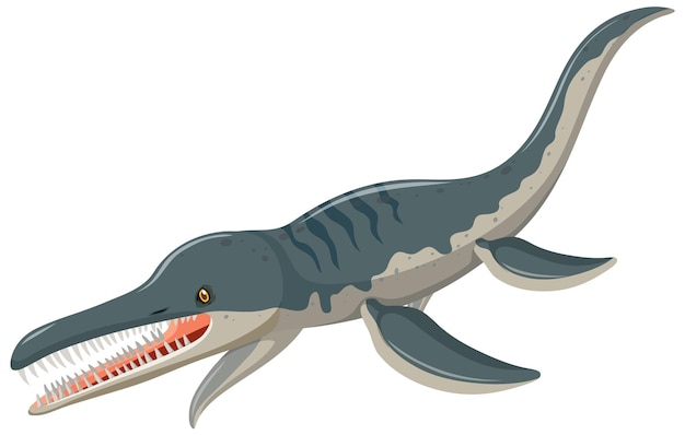 A dinosaur Liopleurodon on white background