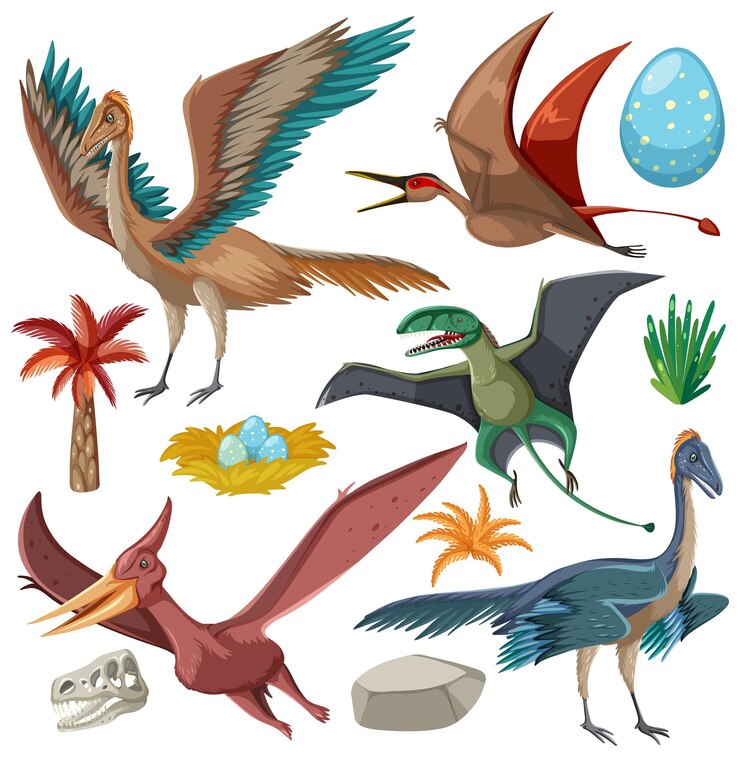 Free Vector dinosaur and nature elements vector collection