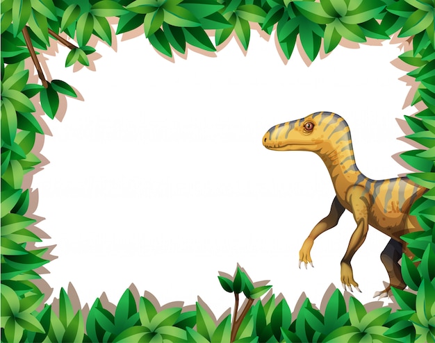 A dinosaur on nature frame
