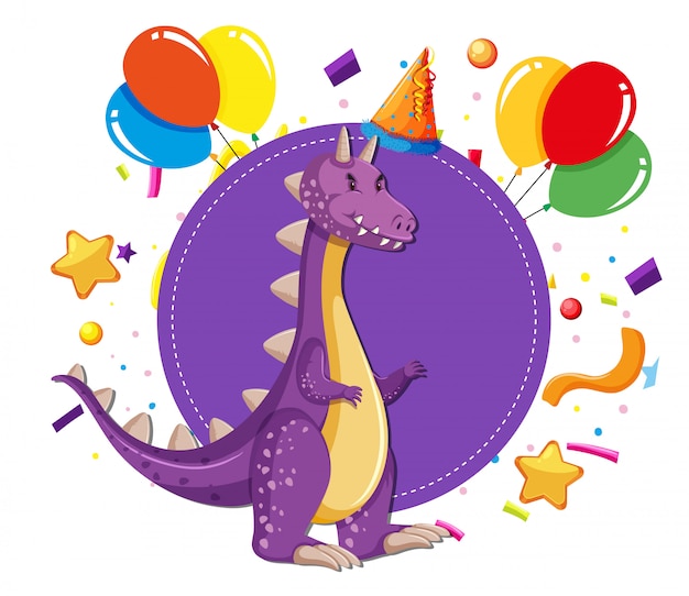 Vettore gratuito dinosauro ad una festa