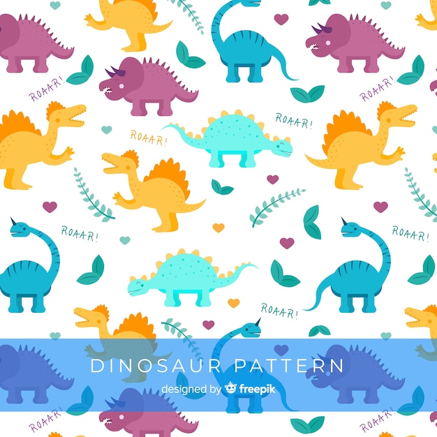 Dinosaur pattern Free Vector