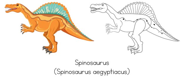 スピノサウルスの恐竜のスケッチ