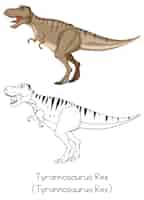 Free vector dinosaur sketching of tyrannosaurus rex