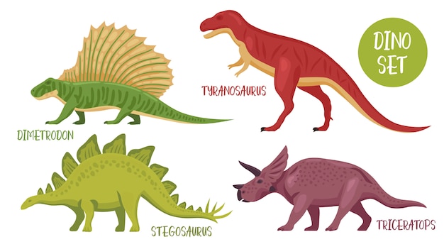 Free vector dinosaur species set