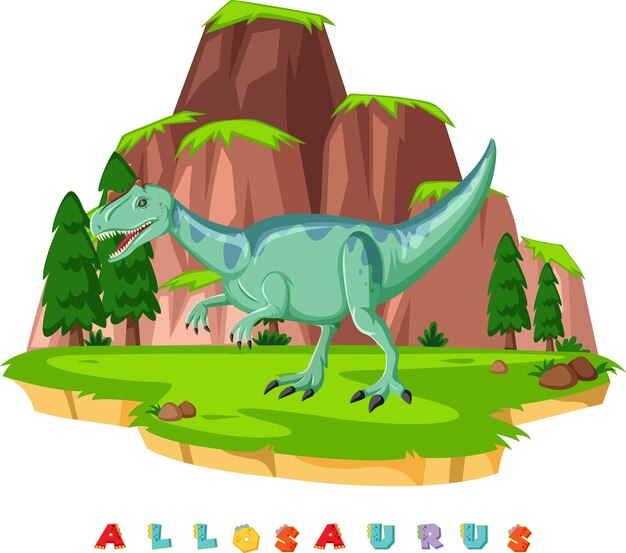 Dinosaur wordcard for allosaurus