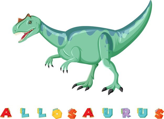 알로사우르스를 위한 공룡 단어 카드
