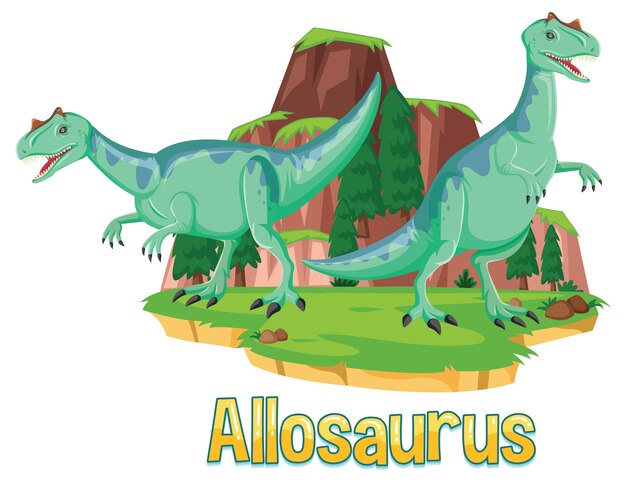 Dinosaur wordcard for allosaurus