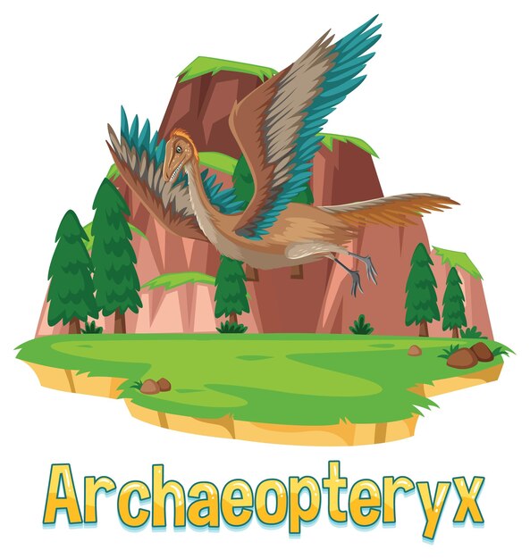 archeopteryxの恐竜ワードカード