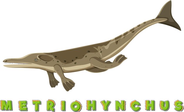 Dinosaur wordcard for metriohynchus