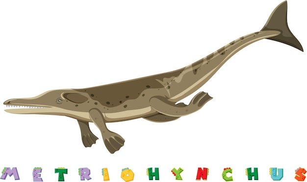 Словарная карточка динозавра для метриохинха