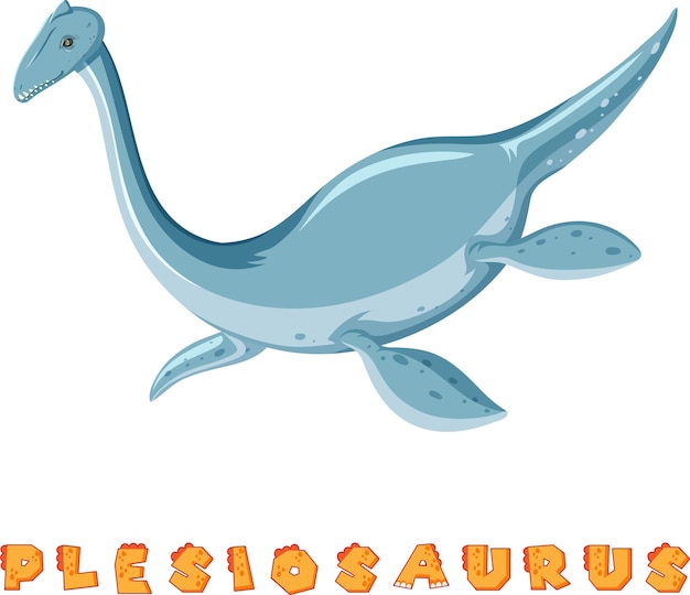 Free vector dinosaur wordcard for plesiosaurus