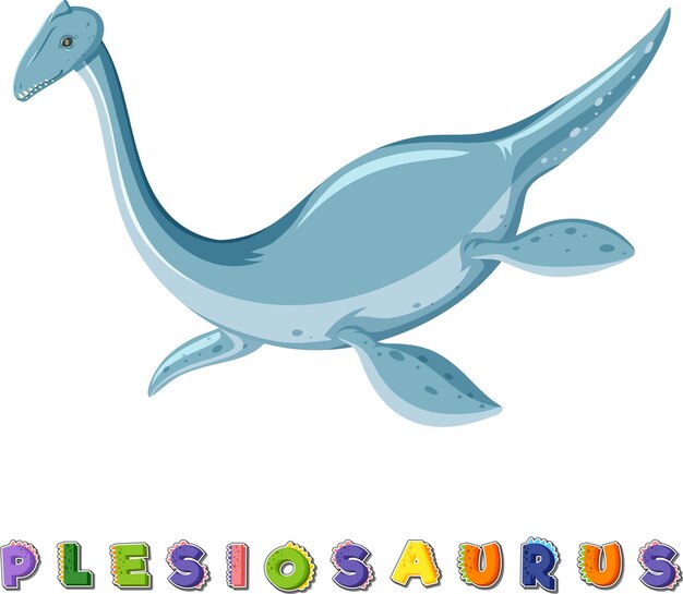 Dinosaur wordcard for plesiosaurus