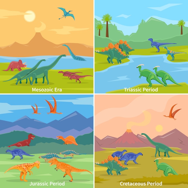 Концепция дизайна фона динозавров