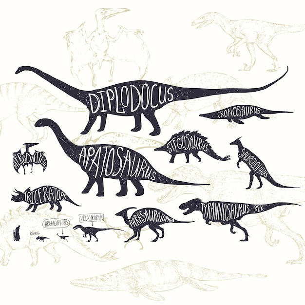 Vettore gratuito dinosaurs disegno di sfondo