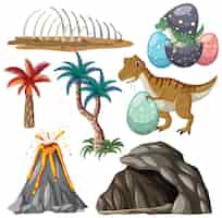 Free vector dinosaurs and natural elements vector collection