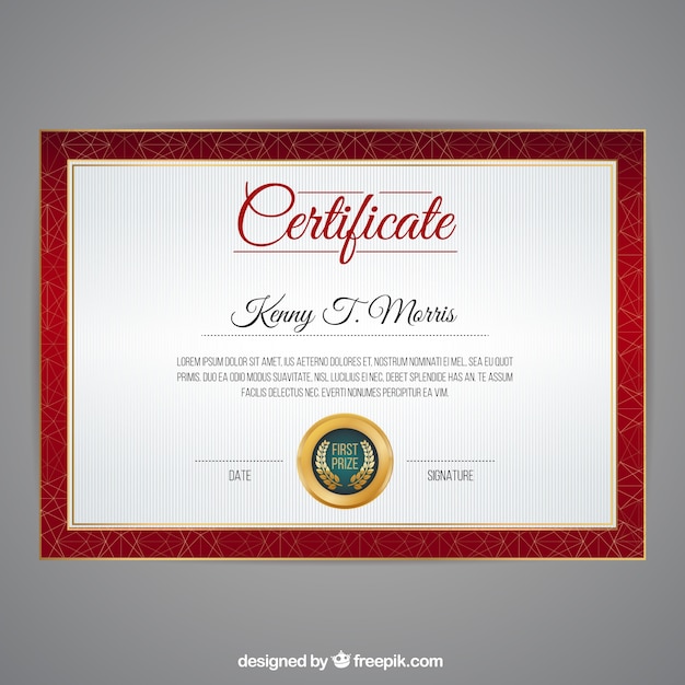 Free vector diploma of appreciation