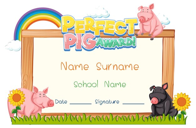 Diploma or certificate template for school kids