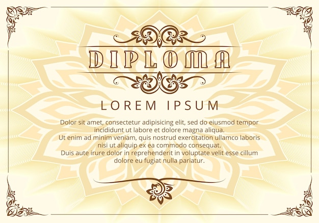 Diploma design template with thai design elements.