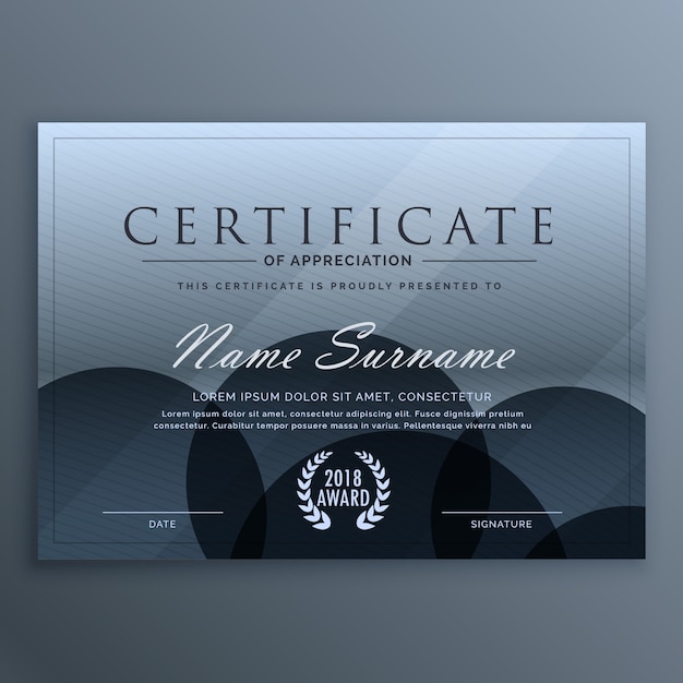 Free vector diploma of recognition with circles