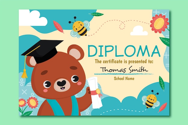 Diploma template for kids