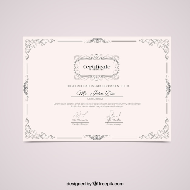 Diploma con cornice ornamentale epoca