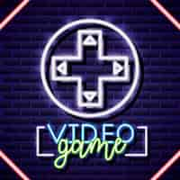 Free vector direction control croos, video game neon linear style