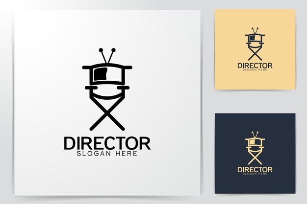 Director bench. cinema director logo Ideas. Inspiration logo design. Template Vector Illustration. Isolated On White Background