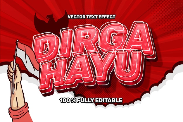 Dirgahayu indonesia vector text effect